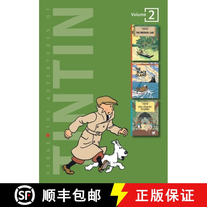 【3-4周达】Adventures of Tintin 3 Complete Adventures in 1 Volume: Broken Ear - WITH The Black Island... [9780316359429]