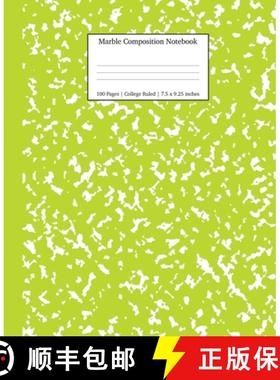 【3-4周达】Marble Composition Notebook College Ruled: Green Marble Notebooks, School Supplies, Notebo... [9781989387740]