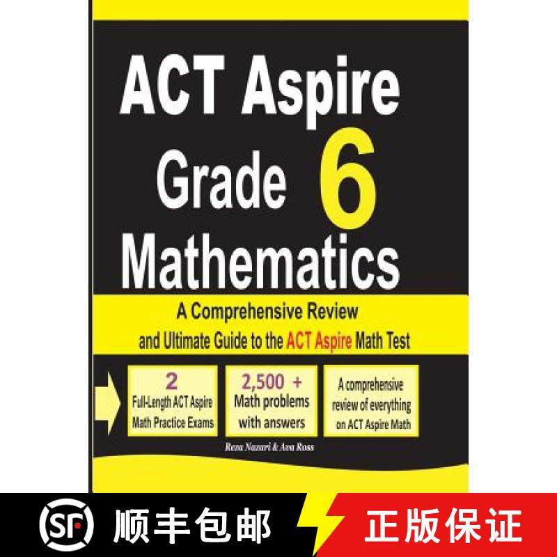 预订 ACT Aspire Grade 6 Mathematics: A Comprehensive Review and Ultimate Guide to the ACT Aspire Math... [9781970036206]