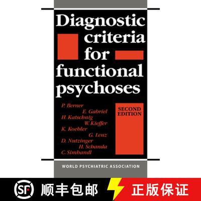 【3-4周达】Diagnostic Criteria for Functional Psychoses [9780521035125]