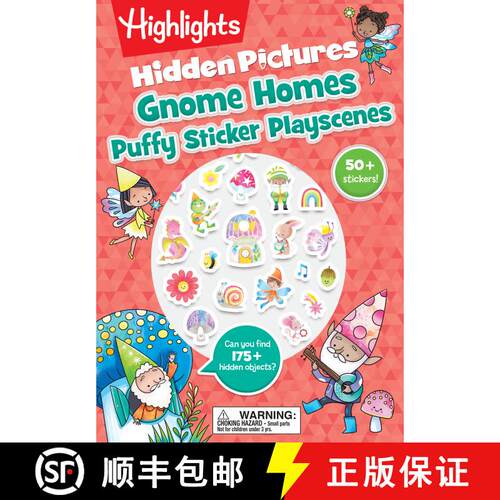 【3-4周达】Gnome Homes Hidden Pictures Puffy Sticker Playscenes: 175 Hidden Objects to Find and Over ... [9781639622870]
