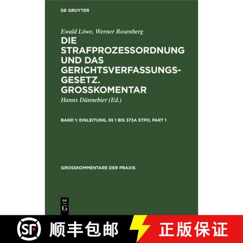【3-4周达】精装 Einleitung, §§ 1 bis 373a StPO [9783111194318]