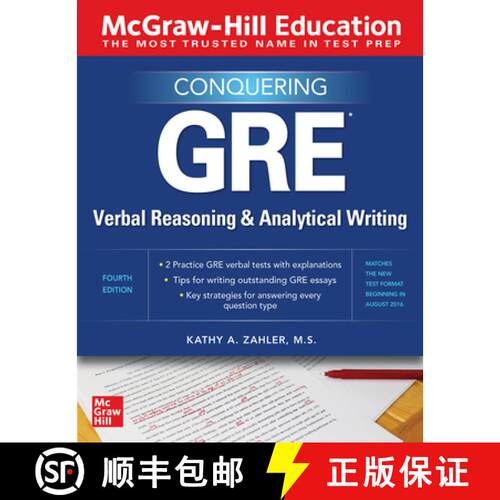 【3-4周达】McGraw-Hill Education Conquering GRE Verbal Reasoning and Analytical Writing, Second Edition [9781260462531]