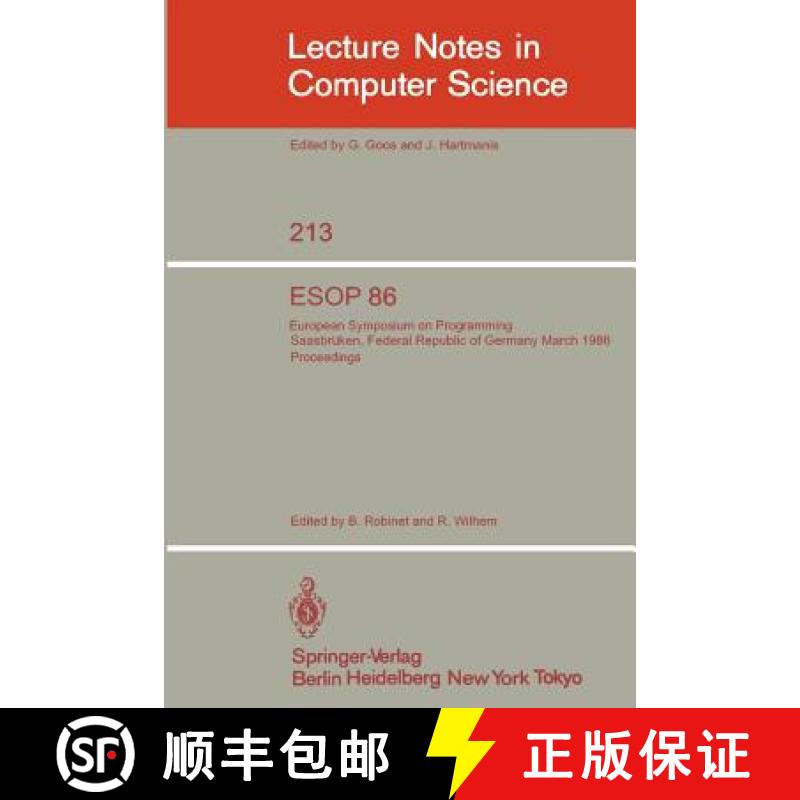 【3-4周达】ESOP 86 : European Symposium on Programming, Saarbrücken, Federal Republic of Germany, Ma... [9783540164425]