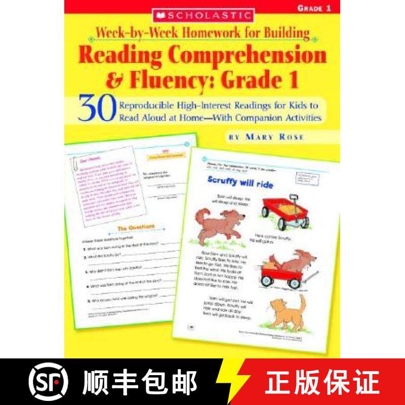 预订 Week-By-Week Homework for Building Reading Comprehension & Fluency: Grade 1: 30 Reproducible Hig... [9780439616560]