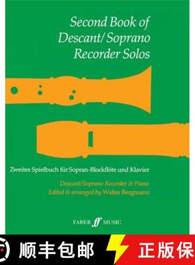 【3-4周达】Second Book Of Descant/Soprano Recorder Solos [9780571506767]