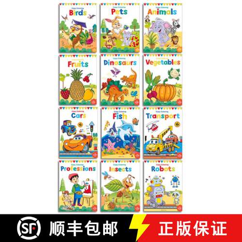 【3-4周达】Colouring Books for Kids: 12 Books [9789388369787]