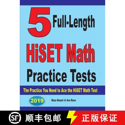 预订 5 Full-Length HiSET Math Practice Tests: The Practice You Need to Ace the HiSET Math Test [9781646121014]