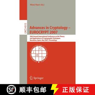 4周达 Cryptology 2007 Conference the International Advances Annual 26th 9783540725398 Theor... Eurocrypt