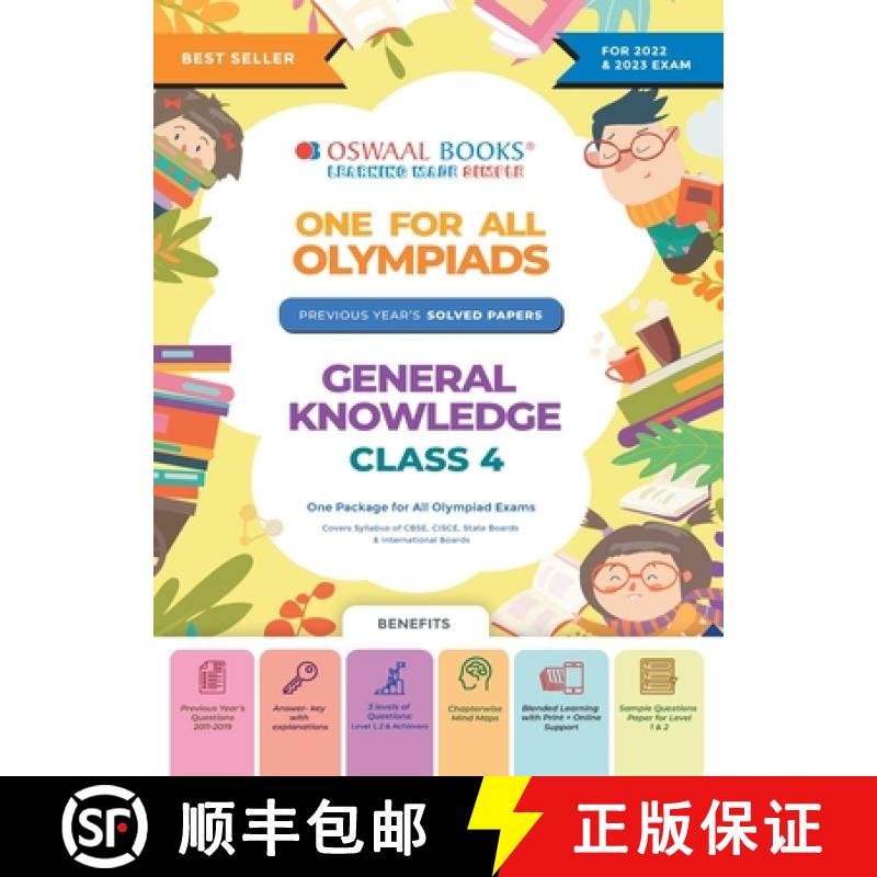 【2-3周达】Oswaal One For All Olympiad Previous Years' Solved Papers, Class-4 General Knowledge Book ... [9789354235399]