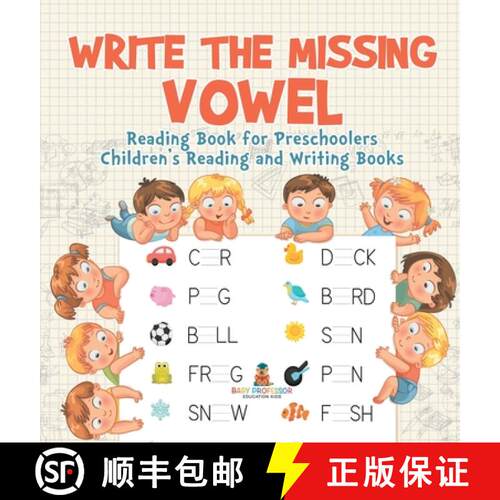 【3-4周达】精装 Write the Missing Vowel : Reading Book for Preschoolers | Children's Reading and Writ... [9798869419699]