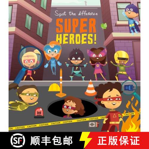 【3-4周达】Spot the Difference - Superheroes!: A Fun Search and Solve Book for 3-6 Year Olds [9781914047060]