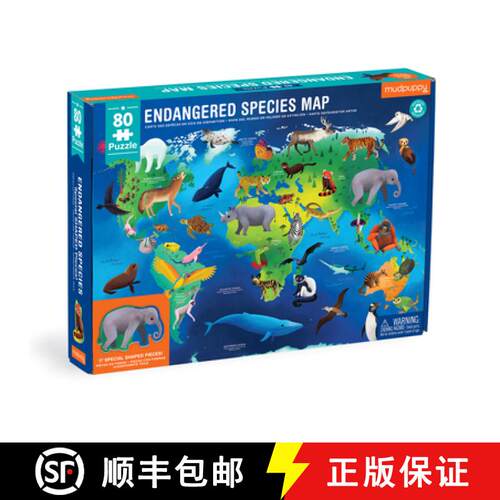 【3-4周达】Endangered Species Around the World 80 Piece Geography Puzzle [9780735374850]
