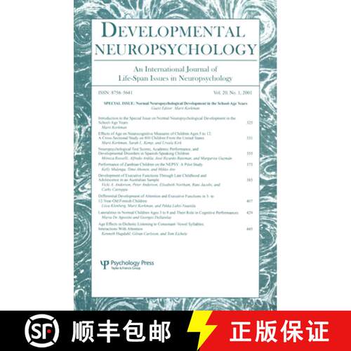 【3-4周达】Normal Neuropsychological Development in the School-age Years: A Special Issue of developm... [9780805896893]