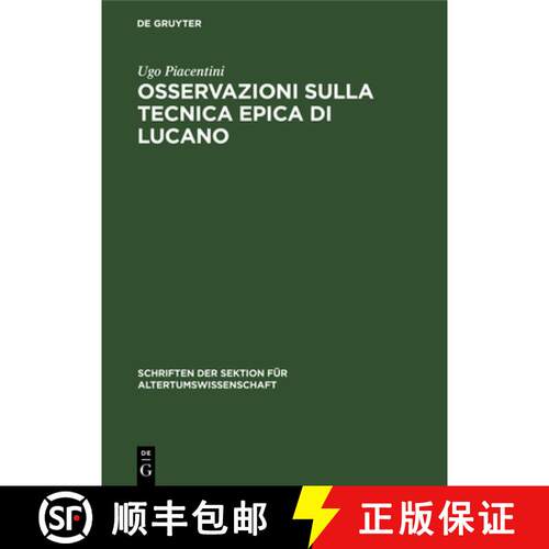 【3-4周达】精装 Osservazioni sulla tecnica epica di Lucano [9783112481974]