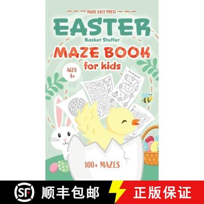 【3-4周达】Easter Basket Stuffer Maze Book: Preschool Activity Gift Book for Kids Ages 4-8 With 100+ ... [9789655753974]