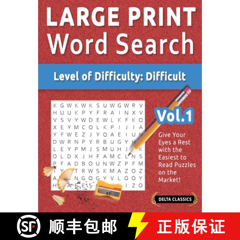 【3-4周达】Large Print Word Search - Level of Difficulty: Hard - Vol.1 - Delta Classics - Give Your E... [9798349030567]