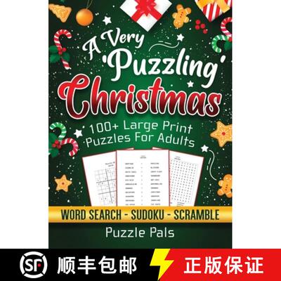 【3-4周达】精装 A Very Puzzling Christmas: 100+ Large Print Puzzles For Adults [9781990100185]