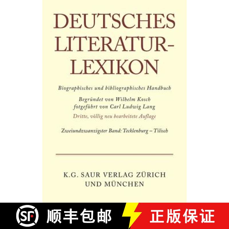 【3-4周达】精装 Deutsches Literatur-Lexikon, Band 22, Tecklenburg-Tilisch [9783908255222] - 实物图
