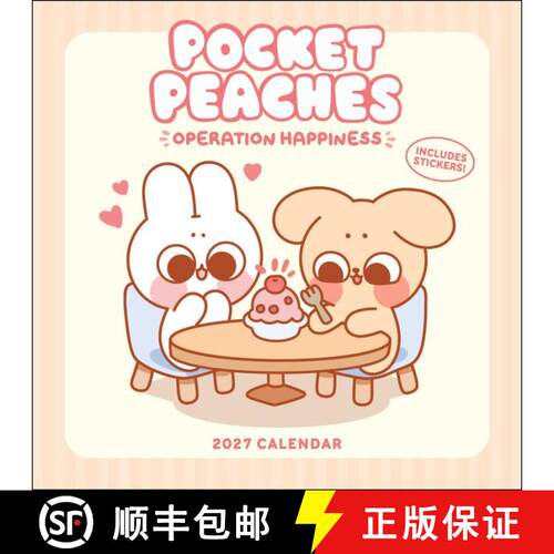【3-4周达】Pocket Peaches 2027 Wall Calendar with Stickers: Operation Happiness [9798881609641]