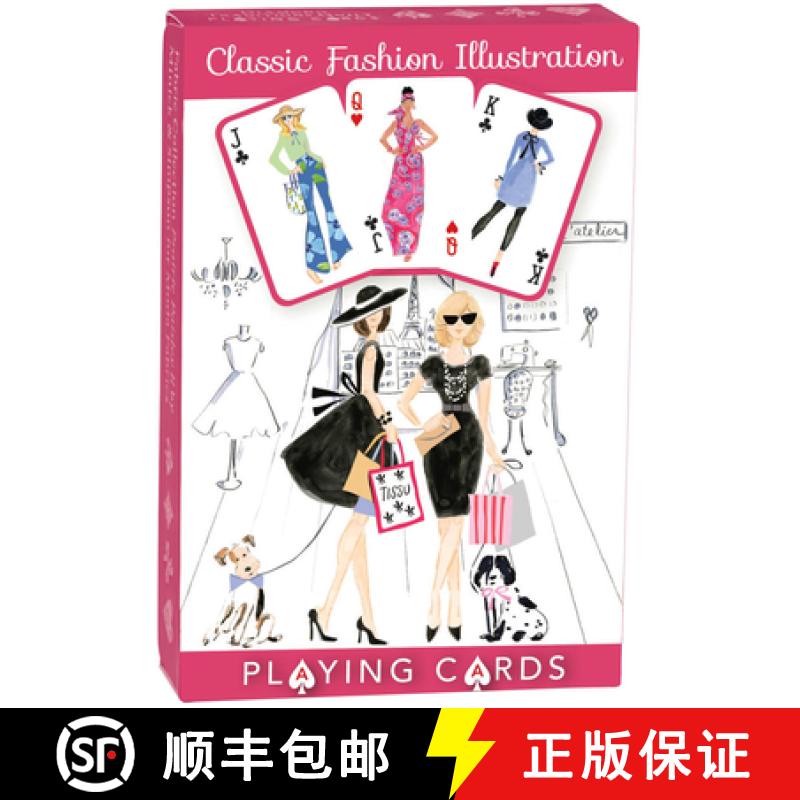 【3-4周达】Classic Fashion Illustration Playing Cards Single Pack: Sarah Gunn & Julie Starr's Stylish... [9781617459399]