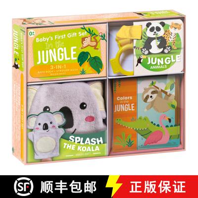 预订 Jungle Fun Baby Gift Set: Soft Books for Toddlers 1-3, Waterproof Bath Book, Stroller Book, Wash... [9782898025921]