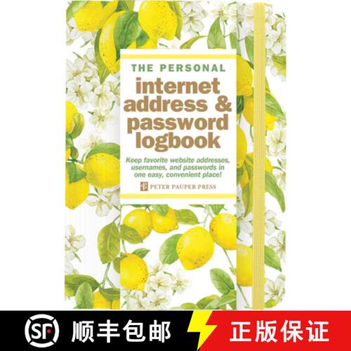 【3-4周达】Amalfi Lemons Internet Address & Password Logbook (Removable Cover Band for Security) [9781441345745]