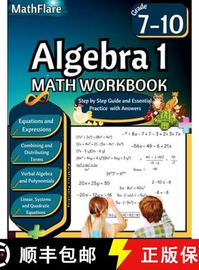 预订 Algebra 1 Workbook 7th to 10th Grade: Grade 7-10 Algebra 1 Workbook, Solving and Simplifying Equ... [9798869375193]