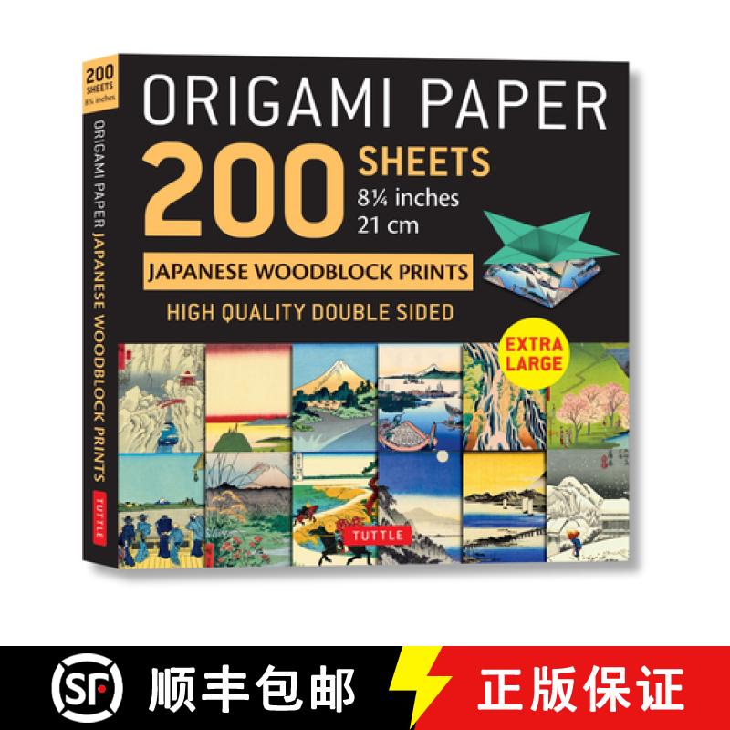 【3-4周达】Origami Paper 200 sheets Japanese Woodblock Prints 8 1/4: Extra Large Tuttle Origami Paper... [9780804853149]