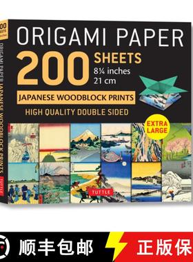 【3-4周达】Origami Paper 200 sheets Japanese Woodblock Prints 8 1/4: Extra Large Tuttle Origami Paper... [9780804853149]