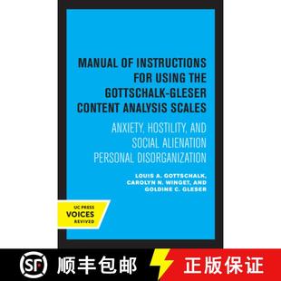 for Scales Using Instructions Manual Anxiety Analysis the H... Gleser Content 4周达 9780520318809 Gottschalk