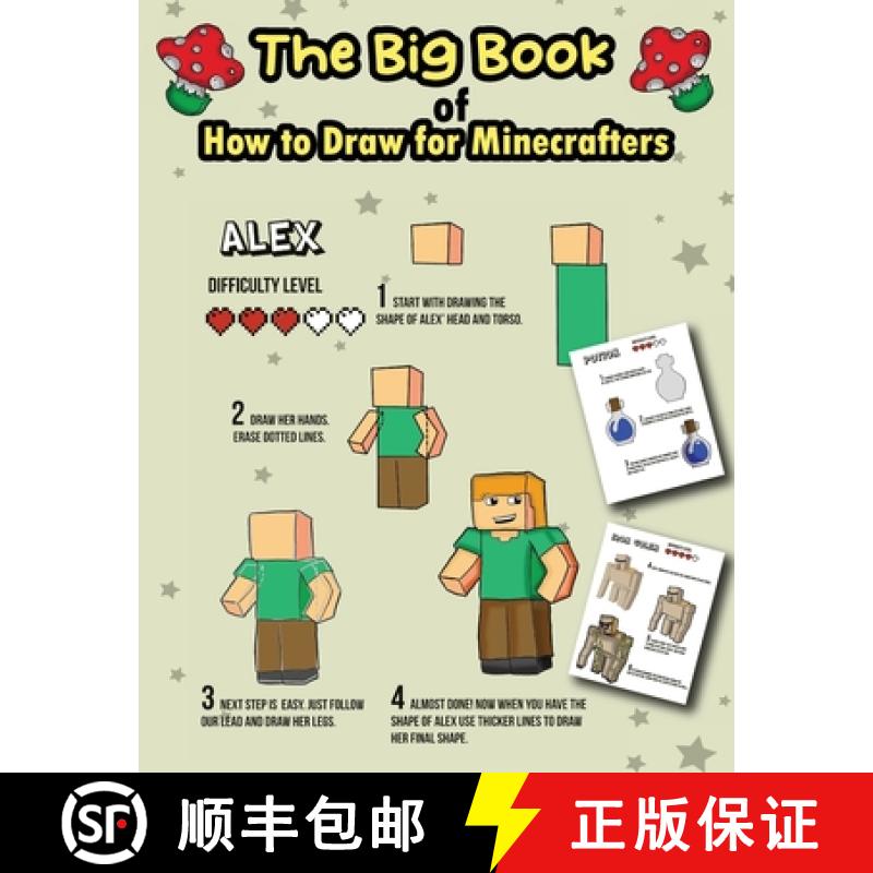 【3-4周达】The Big Book of How to Draw for Minecrafters: A Step by Step Easy Guide (Colorized Version) [9798869261090]