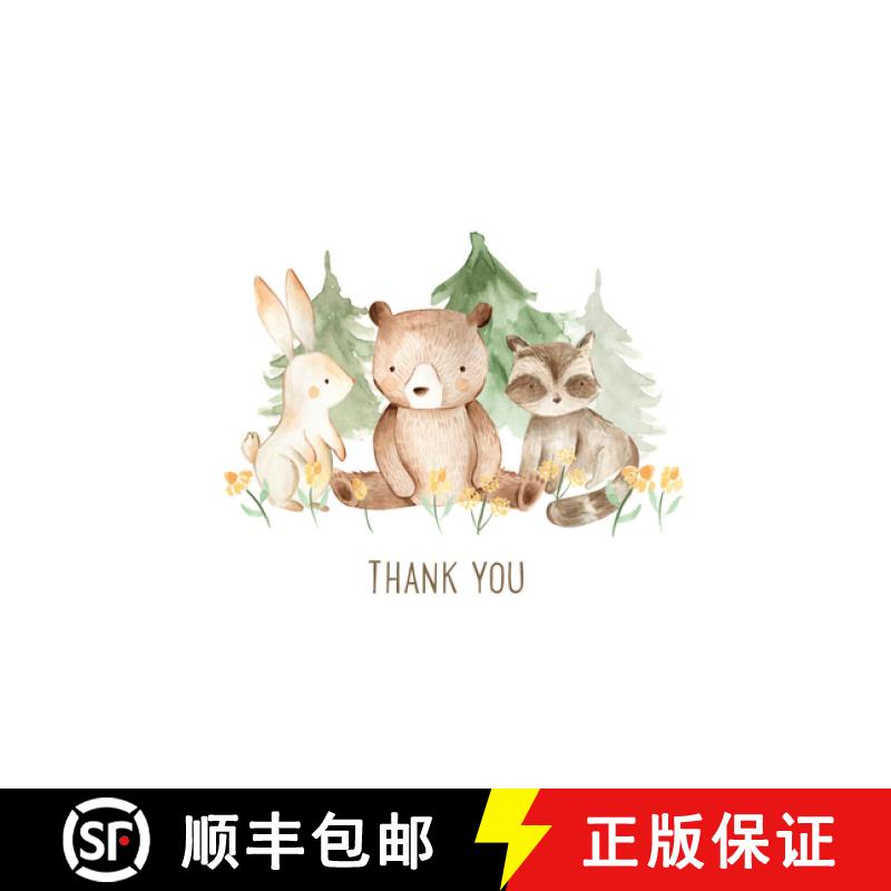 【3-4周达】Baby Thank You Note Cards (14 Cards, 15 Self-Sealing Envelopes) [9781441341778]