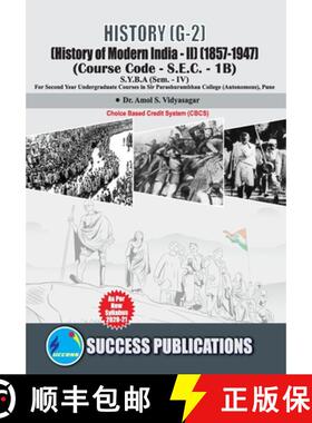 预订 History of Modern India - II (1857-1947) (G-2)(S.Y.B.A, S.P. College, Sem.-IV) [9789393220462]