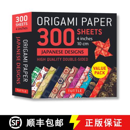 【3-4周达】Origami Paper 300 sheets Japanese Designs 4 (10 cm): Tuttle Origami Paper: High-Quality Do... [9780804852821]