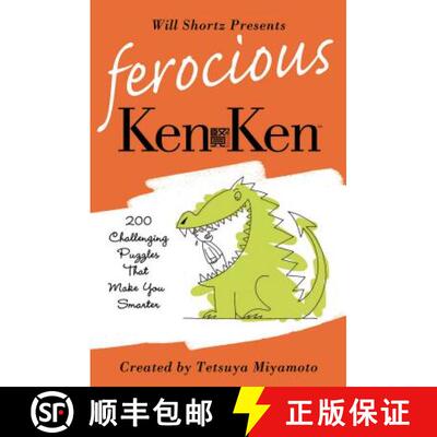 【3-4周达】Will Shortz Presents Ferocious KenKen: 200 Challenging Logic Puzzles That Make You Smarter [9780312595616]