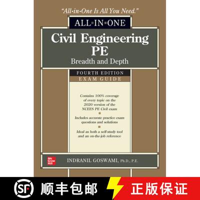 【3-4周达】精装 Civil Engineering Pe All-In-One Exam Guide: Breadth and Depth, Fourth Edition [9781260457223]