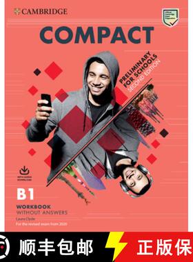 剑桥PET考试 练习册（不带答案带音频） Compact Preliminary for Schools Workbook Without Answers with Au... [9781108349109]