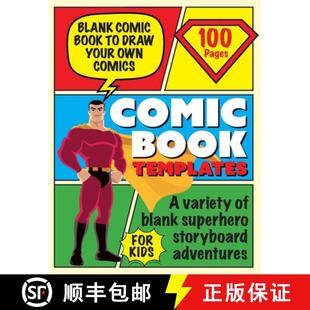 【3-4周达】Blank Comic Book Draw Tour Own Comics: Create Storyboards and Stories Sketchbook for Kids [9781739341749]