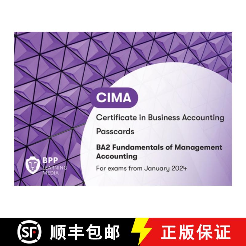 【3-4周达】CIMA BA2 Fundamentals of Management Accounting: Passcards [9781035507900]
