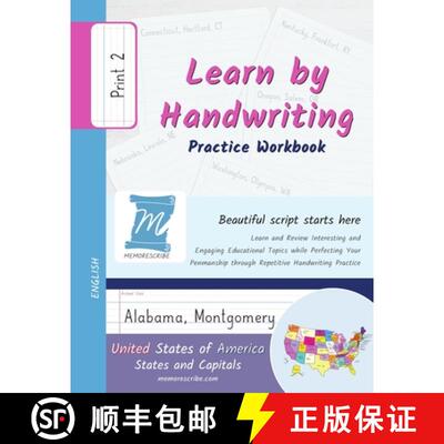【3-4周达】Learn by Handwriting, Practice Workbook - United States of America, States and Capitals - ... [9798330527359]