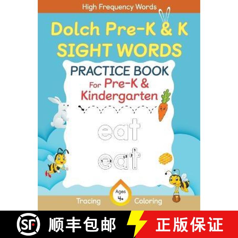 【3-4周达】Dolch Pre-Kindergarten & Kindergarten Sight Words Practice Book for Kids, Dolch Pre-K and ... [9798887200163]