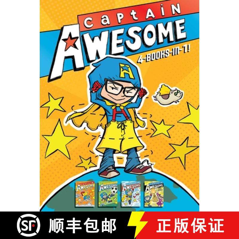 【3-4周达】Captain Awesome 4-Books-In-1: Captain Awesome Takes a Dive; Captain Awesome, Soccer Star; ... [9781481450911]