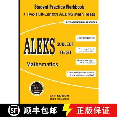 【3-4周达】ALEKS Subject Test Mathematics: Student Practice Workbook + Two Full-Length ALEKS Math Tests [9781636200491]