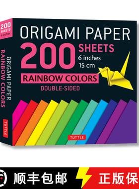 【3-4周达】Origami Paper 200 sheets Rainbow Colors 6 (15 cm): Tuttle Origami Paper: High-Quality Doub... [9780804847186]