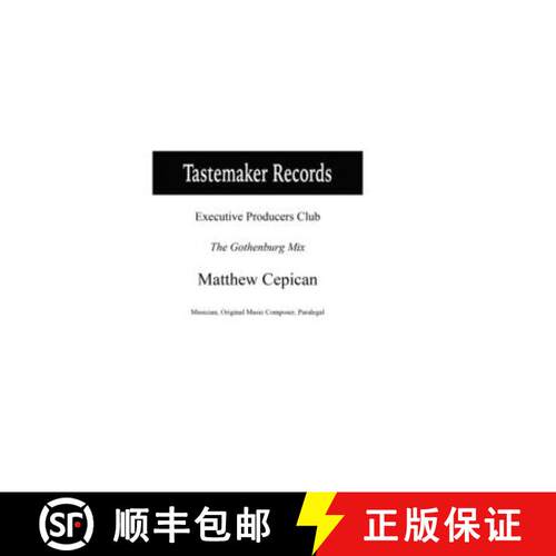 【3-4周达】精装 Tastemaker Records Executive Producers Club The Gothenburg Mix [9781387649938]