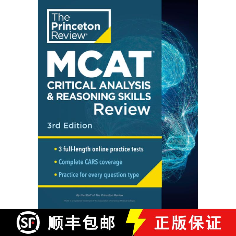 【3-4周达】Princeton Review MCAT Critical Analysis and Reasoning Skills Review, 3rd Edition: Complete... [9780593516249]
