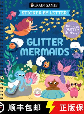 【3-4周达】Brain Games - Sticker by Letter: Glitter Mermaids: Includes 1 Glitter Sticker Sheet to Com... [9781639389230]