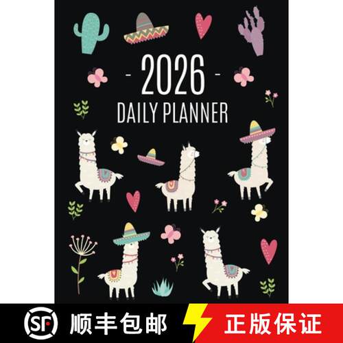 【3-4周达】Llama Planner 2026: Cute 2026 Alpaca & Cactus Daily Organizer | January-December (12 Month... [9781965994801]