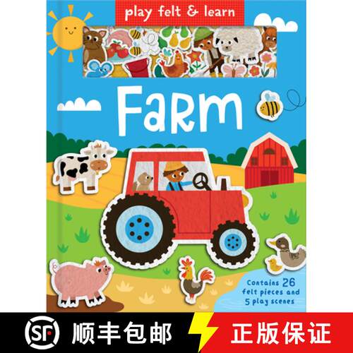 【3-4周达】Play Felt Farm: An Interactive, Reusable Felt Activity Book for Children Aged 3+ [9781835554630]